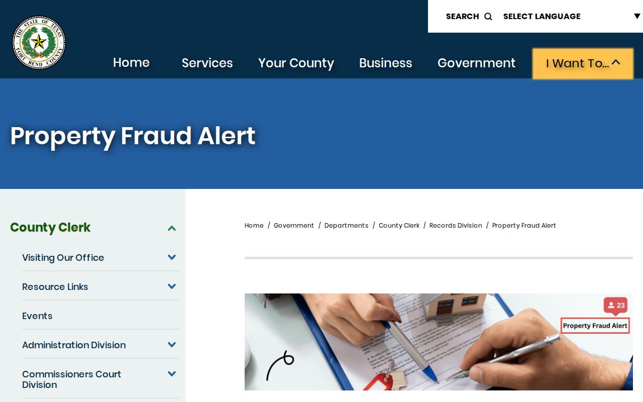 Rosenberg neighbors property-fraud alert information from Fort Bend County