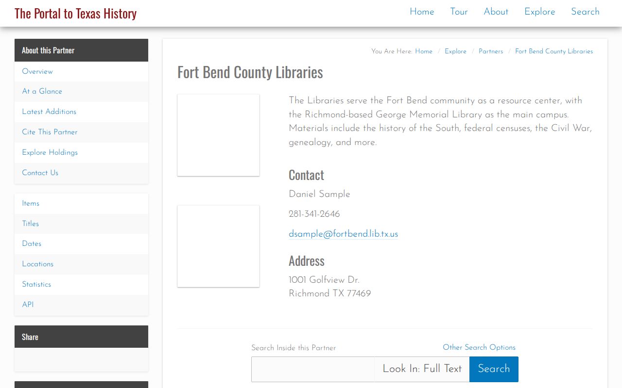 Rosenberg previous residents Portal to Texas History Fort Bend Libraries collection