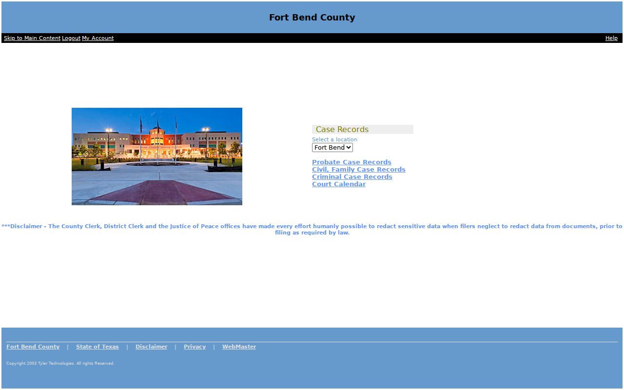 Rosenberg resident lookup Fort Bend Odyssey court search