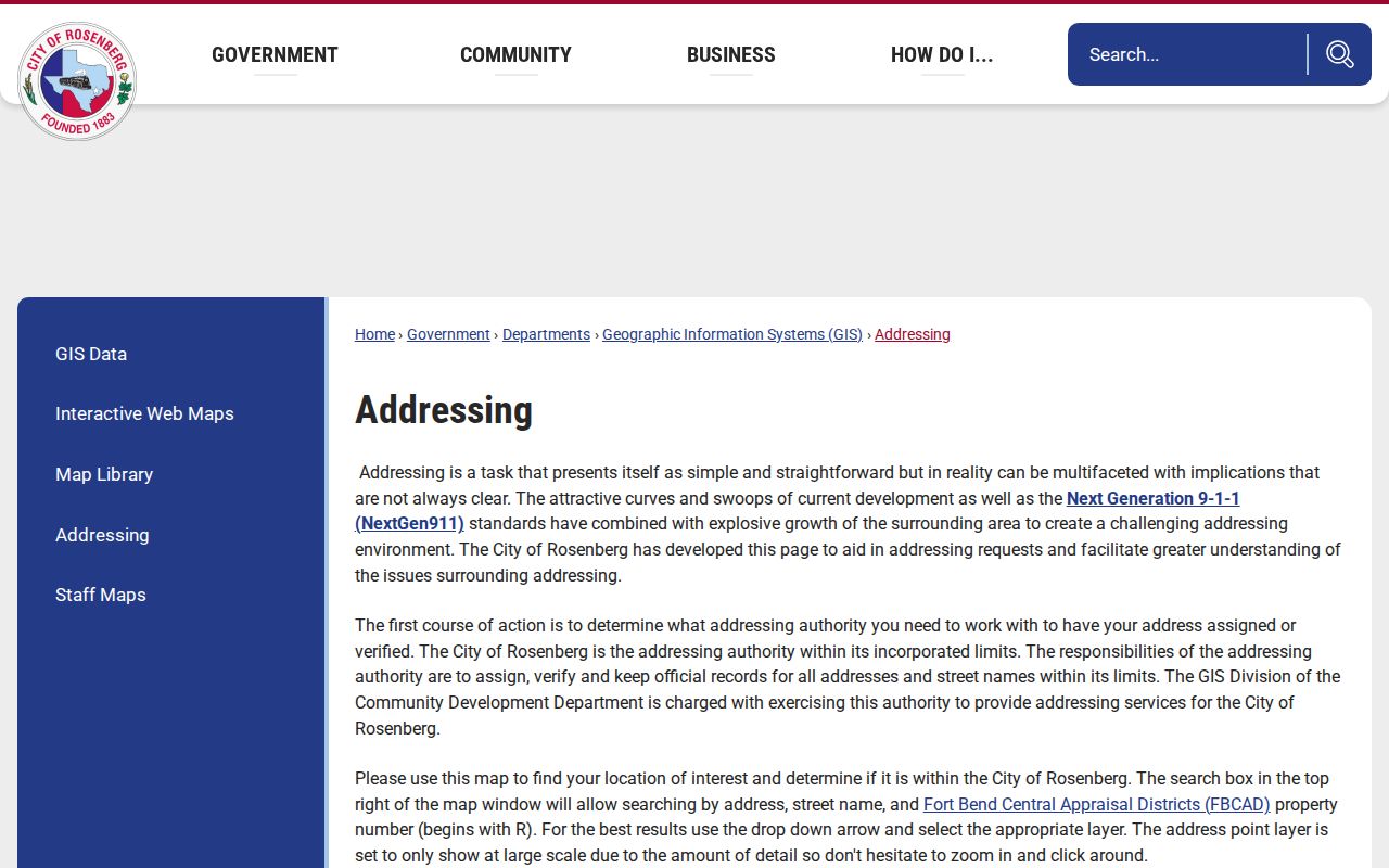 Rosenberg ZIP code directory address standards and postal guidance
