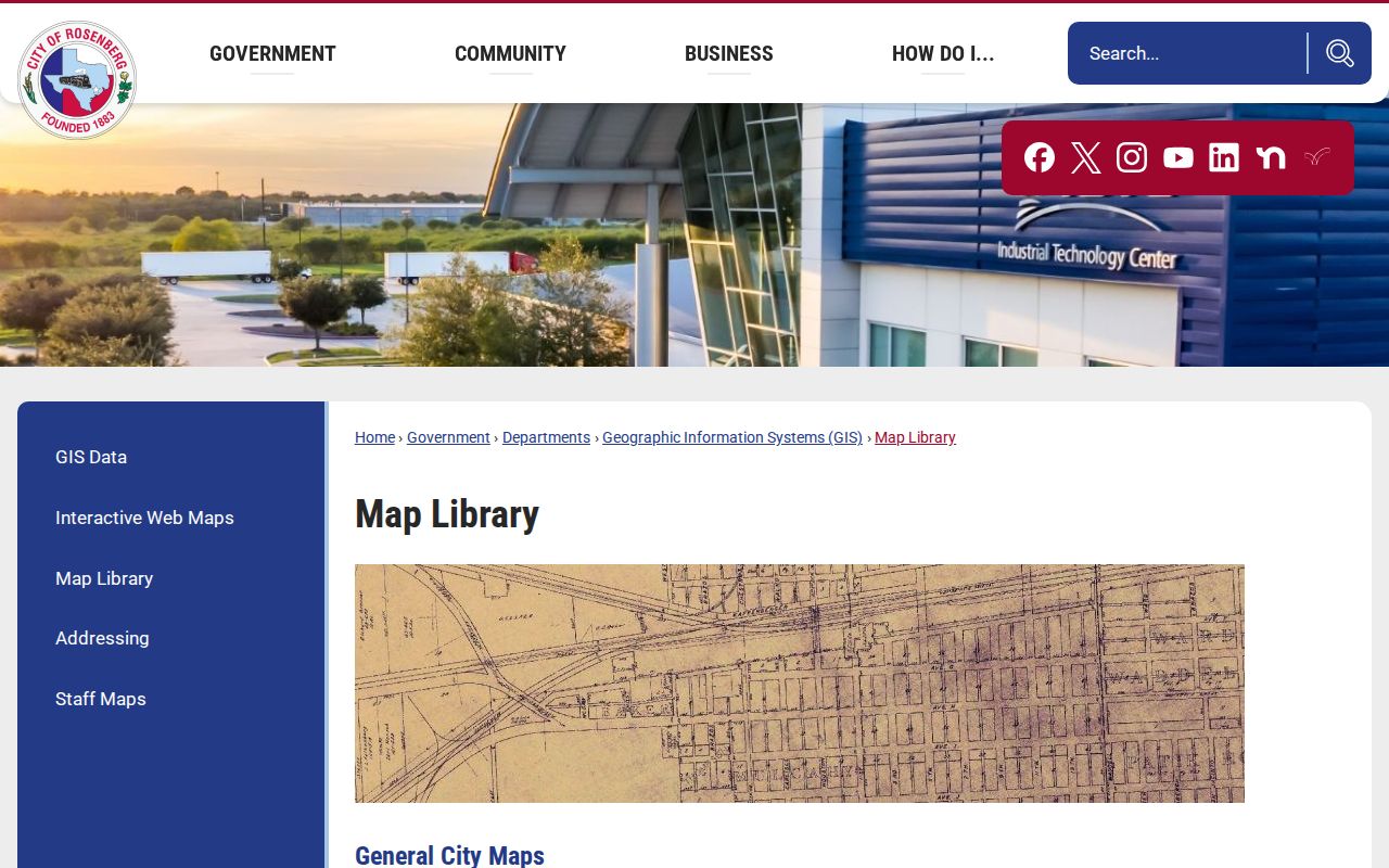 Rosenberg ZIP code directory Map Library and address research maps