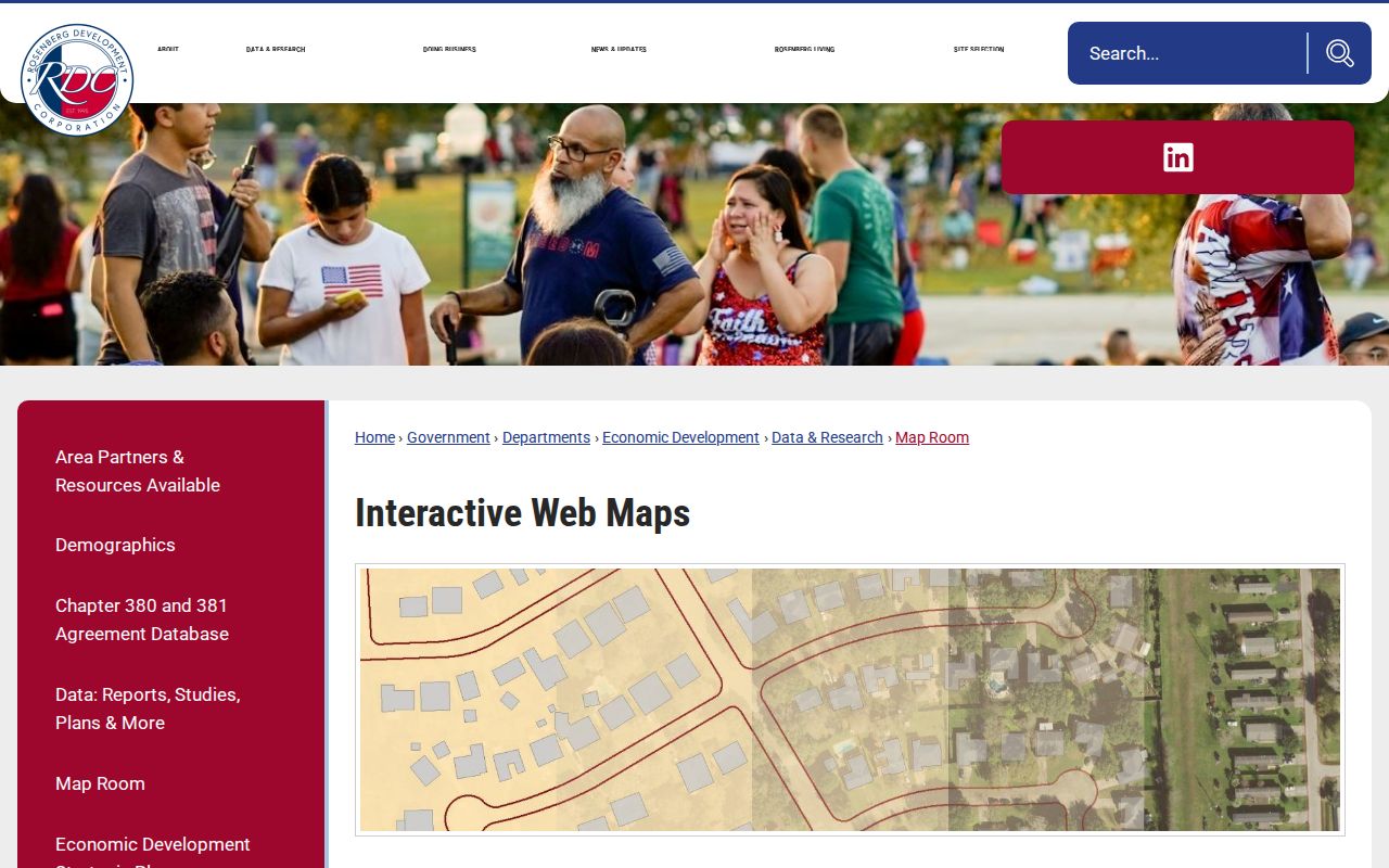 Rosenberg ZIP code directory Map Room city limits and ETJ layers